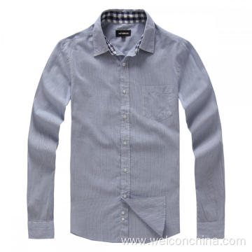 Cotton Fabric Men Casual Shirt with Light Stripes